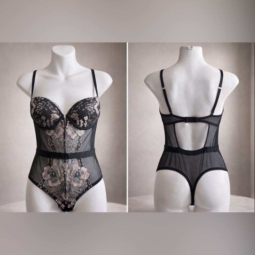 Elegant Black Lace Bodysuit